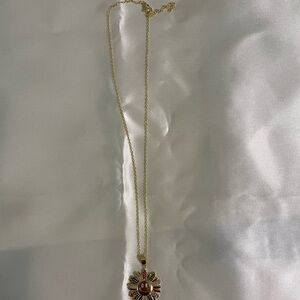 Gold Sunburst Pendant Necklace